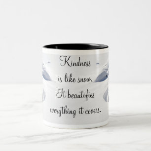 Caneca De Café Em Dois Tons Trações da neve sobre rochas