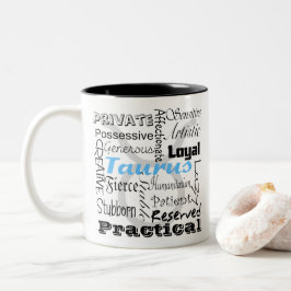 Caneca De Café Em Dois Tons Traços de Colagem do Horoscópio Zodiac, Astrologia