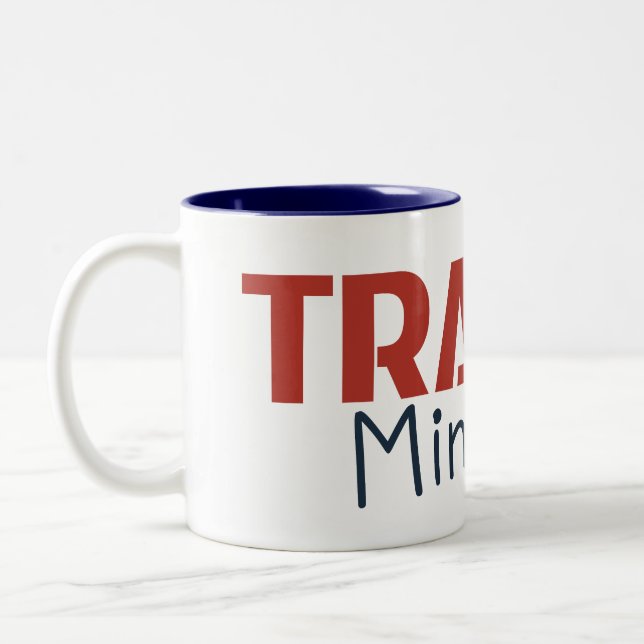 Caneca De Café Em Dois Tons Trader Mindset – Discipline, Focus, Trading Psycho (Esquerda)