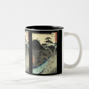 Caneca De Café Em Dois Tons tradicional montanha japonesa - Ukiyo-e paisagem