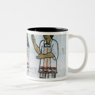 Caneca De Café Em Dois Tons Trajes astecas fêmeas