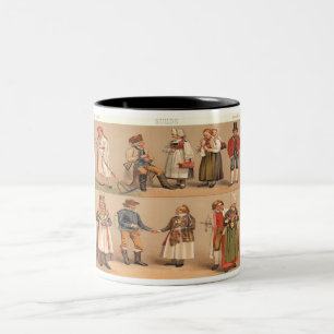 Caneca De Café Em Dois Tons Trajes populares suecos