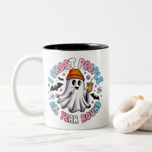 Caneca De Café Em Dois Tons Transgênero Funny Halloween – Eu Assusto as Pessoa