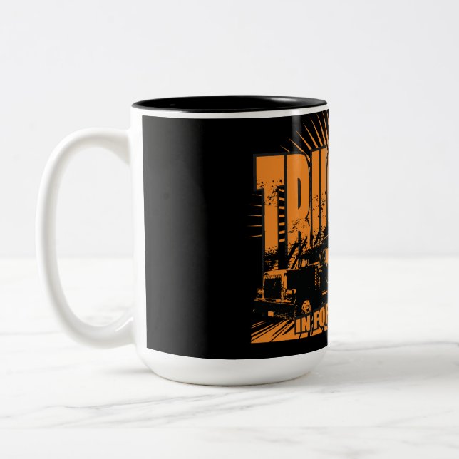 Caneca De Café Em Dois Tons Transporte de longa distância por caminhões (Esquerda)