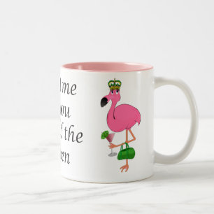 Caneca De Café Em Dois Tons Trate-me como você o flamingo da rainha