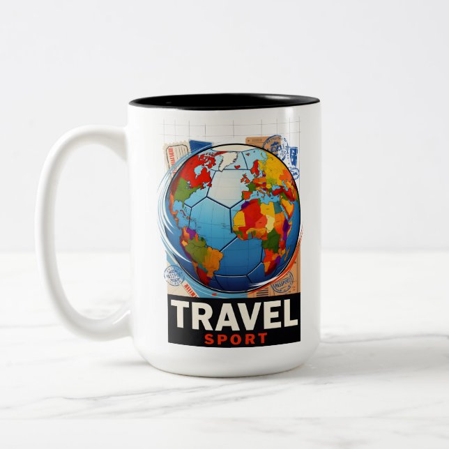 Caneca De Café Em Dois Tons Travel sports (Esquerda)