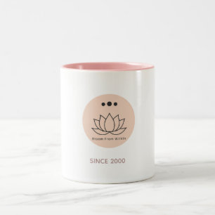 Caneca De Café Em Dois Tons Travesseiro Zen Personalizado Flor de Lótus Minima