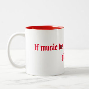Caneca De Café Em Dois Tons Trecho de Música e Amor de Shakespeare