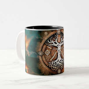 Caneca De Café Em Dois Tons Tree of Life Yggdrasil - Mug de Café de Dois Tons