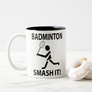 Caneca De Café Em Dois Tons Treinador de Badminton Smash It Equipe Jogador de
