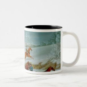 Caneca De Café Em Dois Tons Treinador de correio na neve