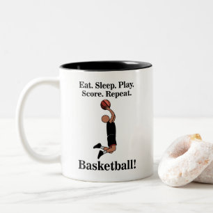 Caneca De Café Em Dois Tons Treinador de Jogador de Esportes de Basquetebol