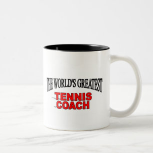 Caneca De Café Em Dois Tons Treinador de tênis do mundo o grande
