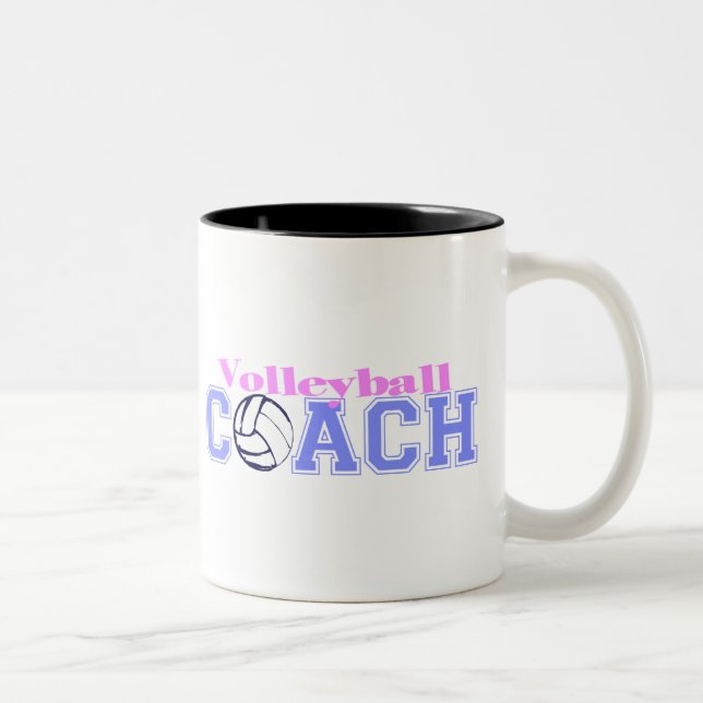 Caneca De Café Em Dois Tons Treinador do voleibol (versão B) (Direita)