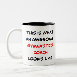 Caneca De Café Em Dois Tons treinador impressionante da ginástica