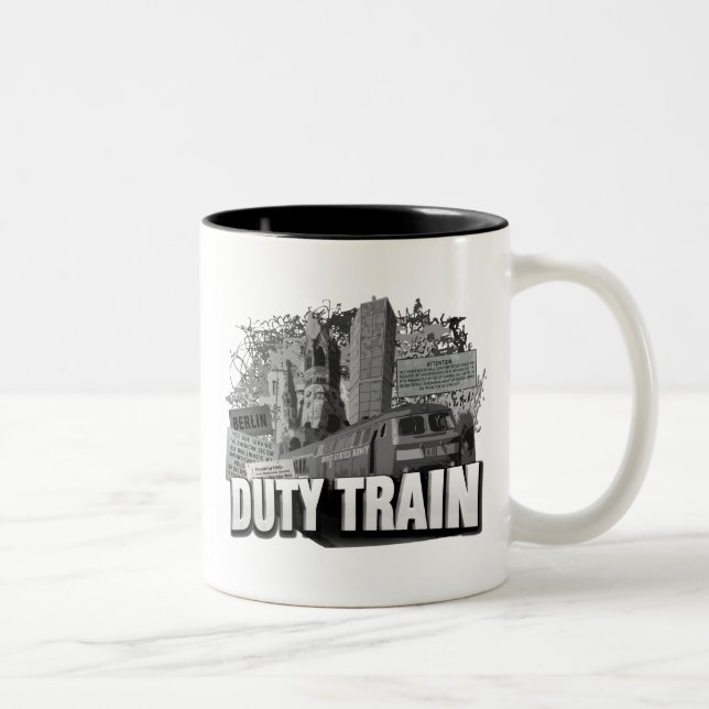 Caneca De Café Em Dois Tons Trem do dever de Berlim (Direita)