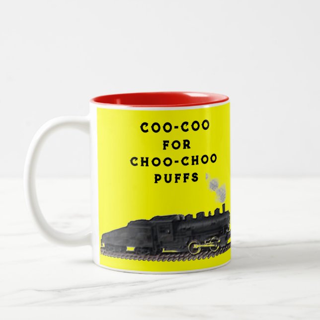 Caneca De Café Em Dois Tons Trem Vintage Engraçado (Esquerda)