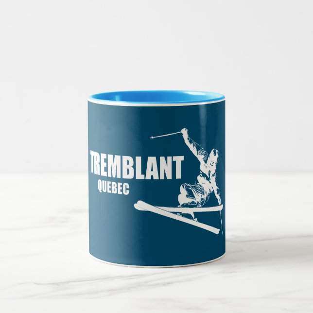 Caneca De Café Em Dois Tons Tremblant Quebec Skier (Centro)