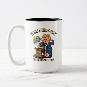 Caneca De Café Em Dois Tons Tremendo Muito Fortemente Citação