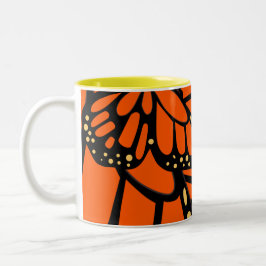 Caneca De Café Em Dois Tons Trendy Butterfly Wings Dream Orange Yellow