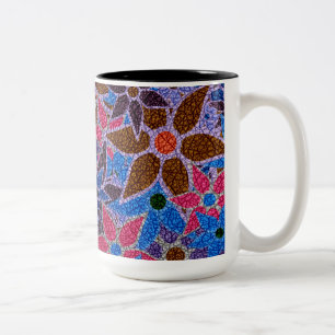 Caneca De Café Em Dois Tons Trendy Floral Pattern Vintage #2