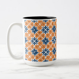 Caneca De Café Em Dois Tons Trendy Orange Flowers