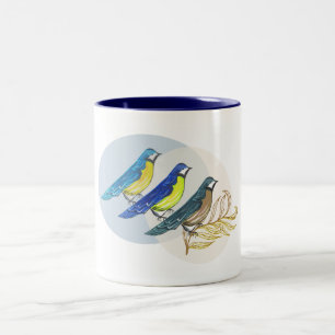 Caneca De Café Em Dois Tons Três Aves