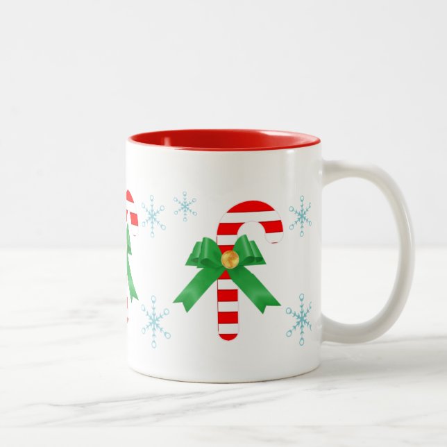 Caneca De Café Em Dois Tons Três bastões de doce (Direita)