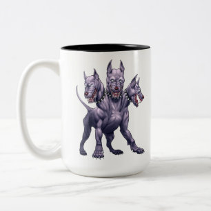 Caneca De Café Em Dois Tons Três Cachorros de Cabeça Cerberus