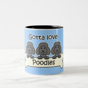 Caneca De Café Em Dois Tons Três caniches