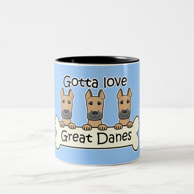 Caneca De Café Em Dois Tons Três grandes dinamarqueses (Centro)