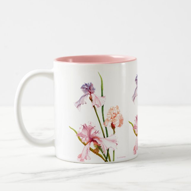 Caneca De Café Em Dois Tons Três Íris Pastel (Esquerda)
