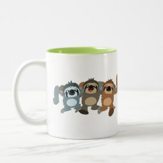 Caneca De Café Em Dois Tons Três Largas de Cartoon Bonitas