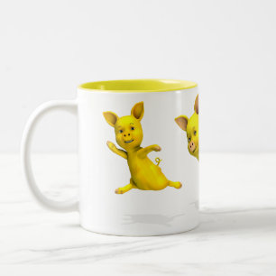 Caneca De Café Em Dois Tons Três pretos amarelos
