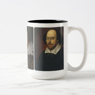 Caneca De Café Em Dois Tons Três Retratos Shakespeare Mug
