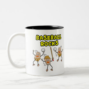 Caneca De Café Em Dois Tons Três Rochas de Baseball