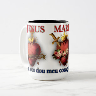Caneca De Café Em Dois Tons Três Sagrados Corações