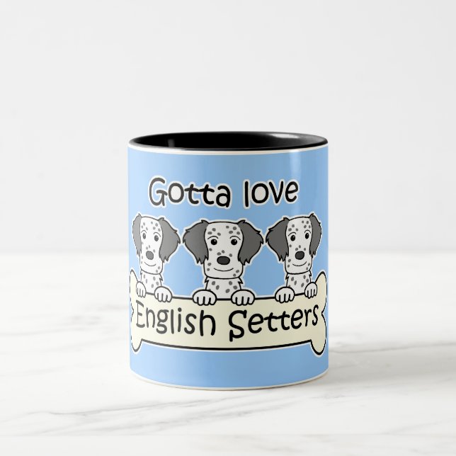 Caneca De Café Em Dois Tons Três setter ingleses (Centro)