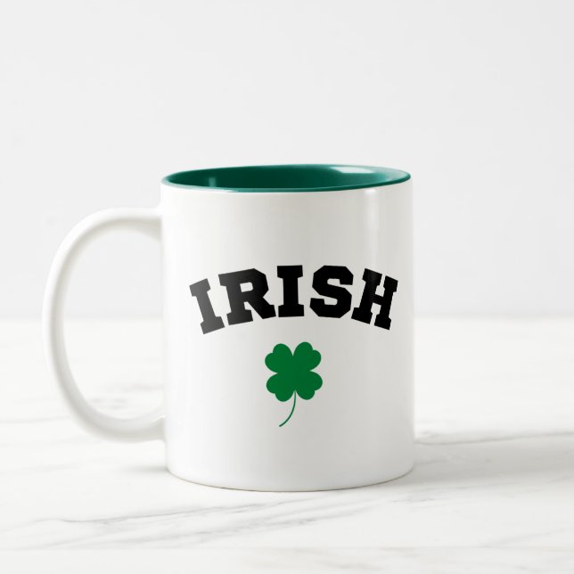 Caneca De Café Em Dois Tons Trevo Irlandês St Patrick's (Esquerda)