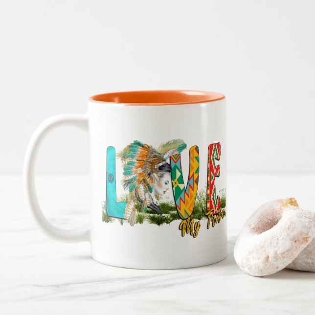 Caneca De Café Em Dois Tons Tribe Native Mug (Com Donut)
