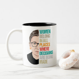 Caneca De Café Em Dois Tons Tribunal Supremo, Ruth Bader Ginsburg, Discordo