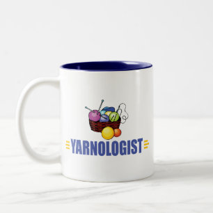 Caneca De Café Em Dois Tons Tricô Engraçado