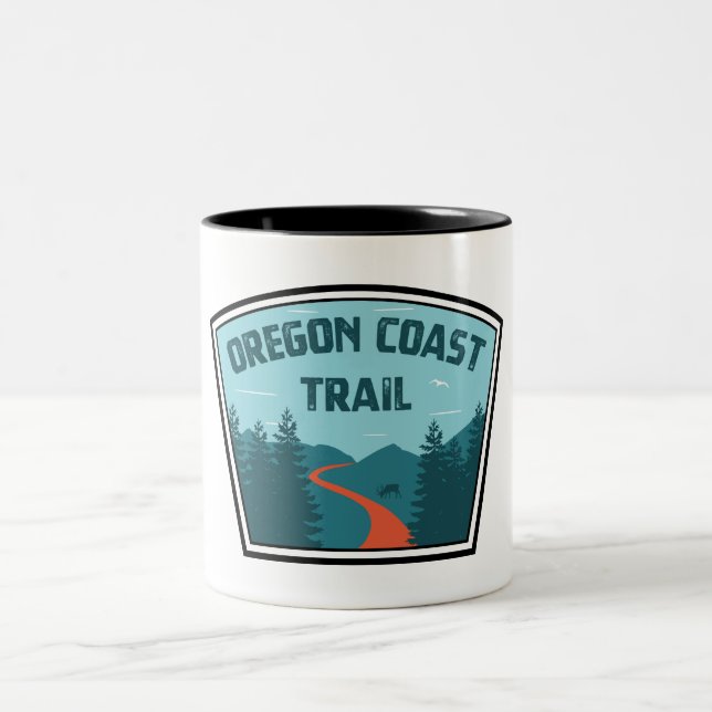 Caneca De Café Em Dois Tons Trilha Costeira de Oregon (Centro)