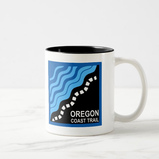 Caneca De Café Em Dois Tons Trilha Costeira de Oregon (Direita)