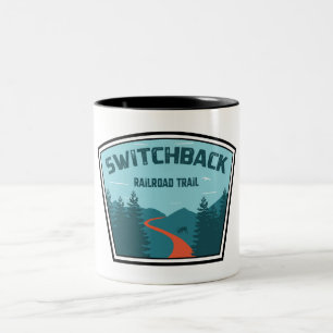 Caneca De Café Em Dois Tons Trilha de Caminho de Ferro de Switchback