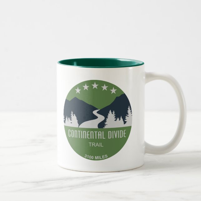 Caneca De Café Em Dois Tons Trilha de Divisão Continental (Direita)