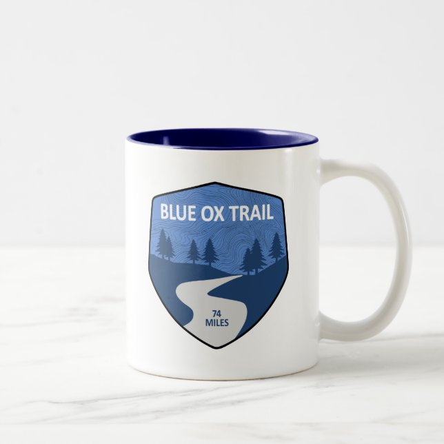 Caneca De Café Em Dois Tons Trilha de Ox Azul (Direita)