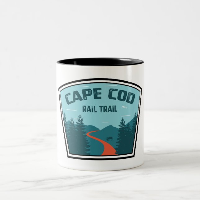 Caneca De Café Em Dois Tons Trilha do Cabo Cod Rail (Centro)
