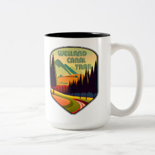 Caneca De Café Em Dois Tons Trilha do Canal de Welland Ontario Canadá Cores