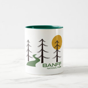 Caneca De Café Em Dois Tons Trilha do Parque Nacional do Banff